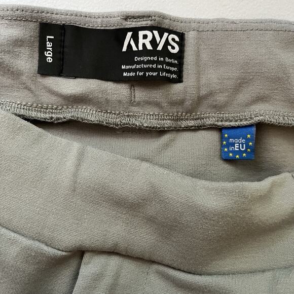 ARYS Clean Cut Chinos Light Gray Luxury Knit Comfort European Pants Size L - Picture 4 of 6